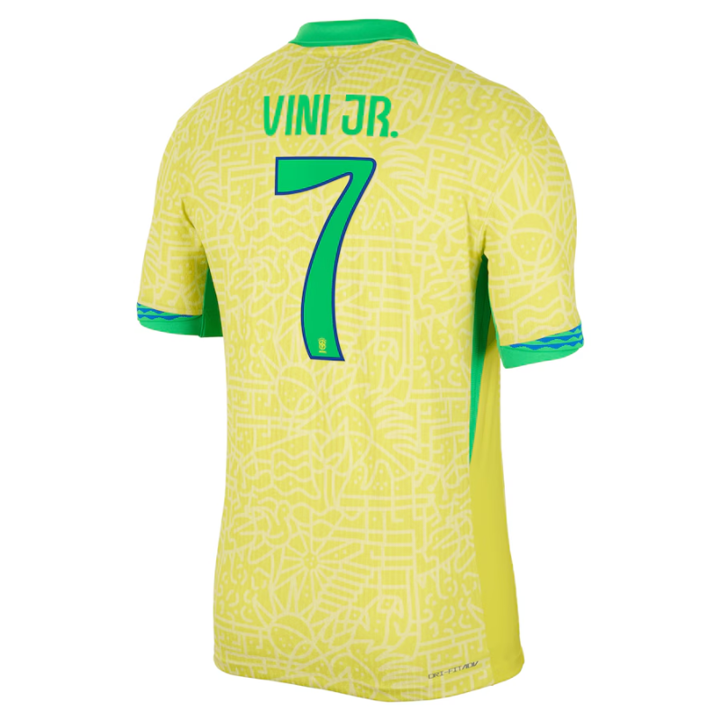 Vini Jr. Brazil National Team Nike 2024 Home Authentic Jersey - Yellow -