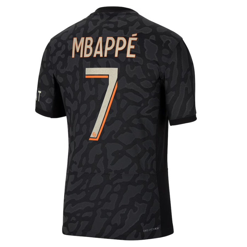 Jordan Brand Kylian Mbappe Paris Saint-Germain Anthracite 2023/24 Third Match Authentic Player Jersey