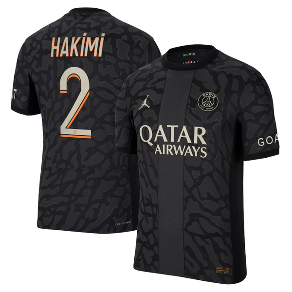 Jordan Brand Achraf Hakimi Paris Saint-Germain Anthracite 2023/24 Third Match Authentic Player Jersey