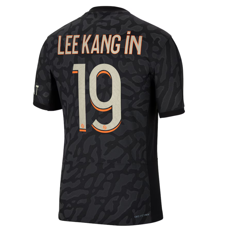 Jordan Brand Lee Kang In Paris Saint-Germain Anthracite 2023/24 Third Match Authentic Player Jersey