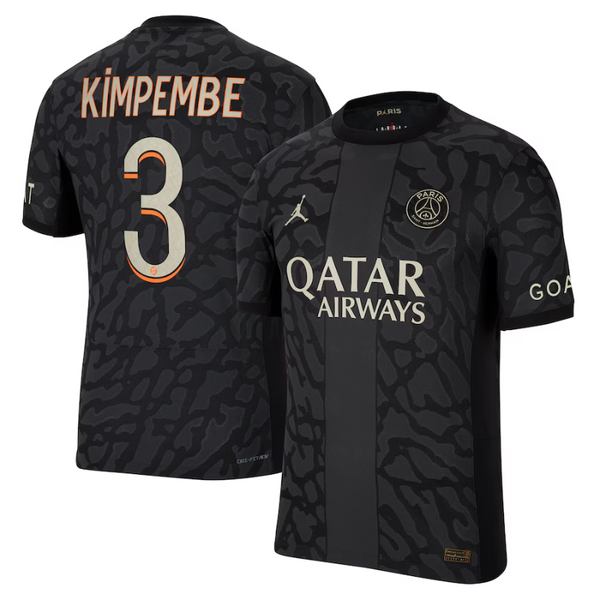 Jordan Brand Presnel Kimpembe Paris Saint-Germain Anthracite 2023/24 Third Match Authentic Player Jersey