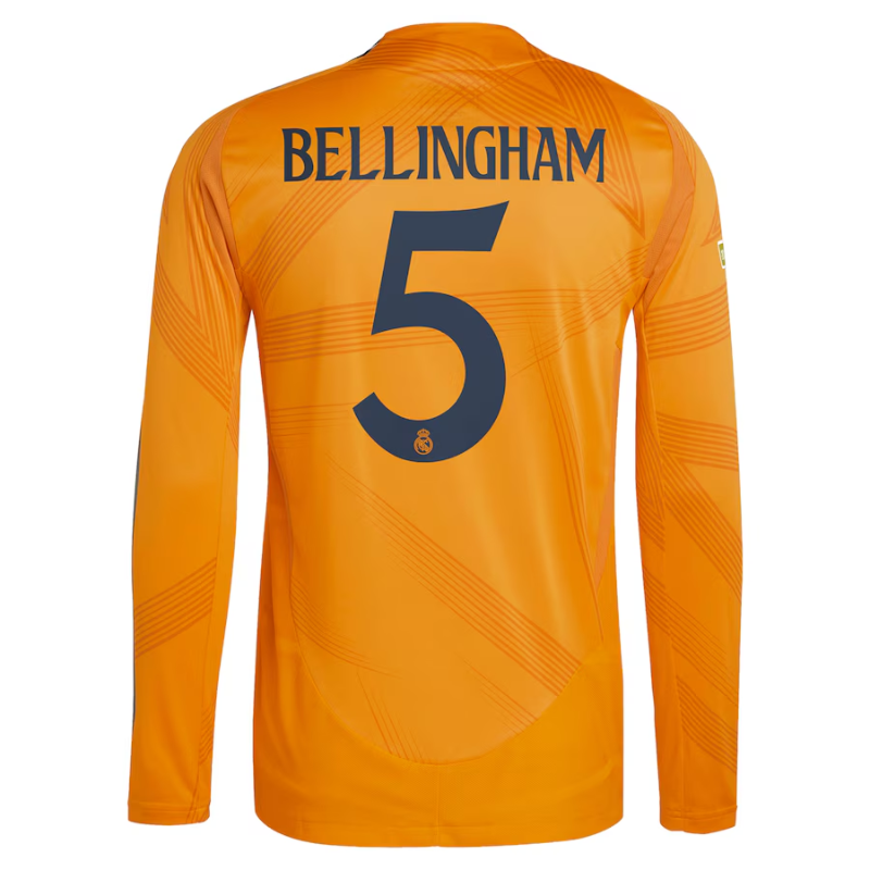 Jude Bellingham Real Madrid adidas 2024/25 Away Authentic Long Sleeve Player Jersey - Orange