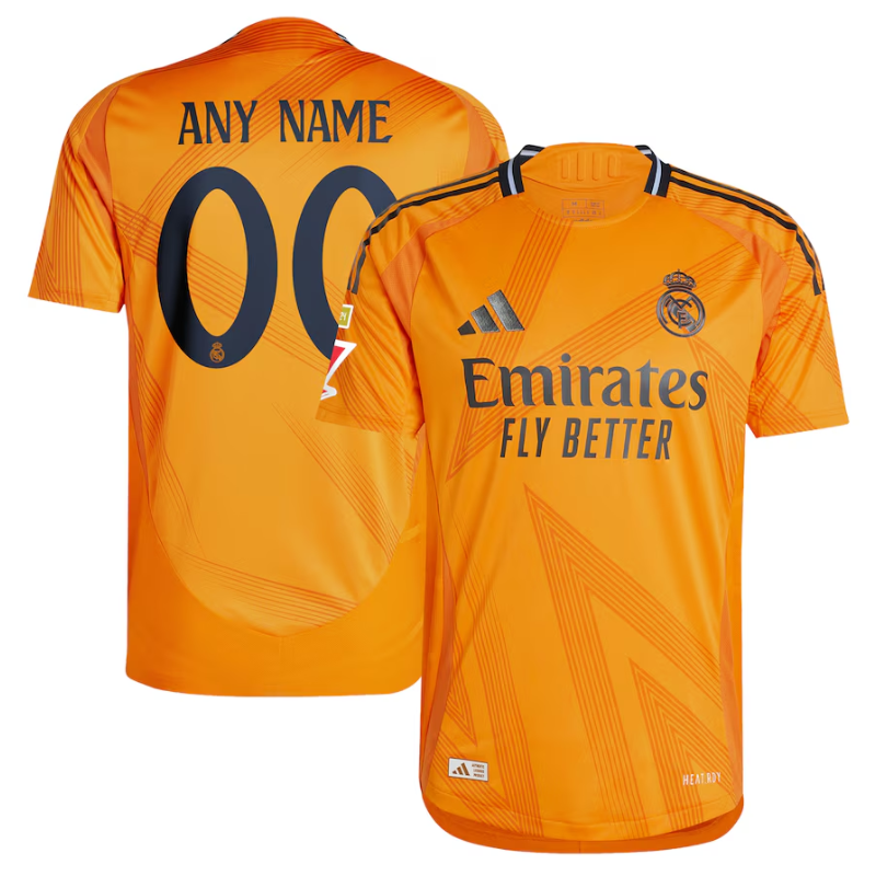 Real Madrid adidas 2024/25 Away Authentic Custom Jersey - Orange